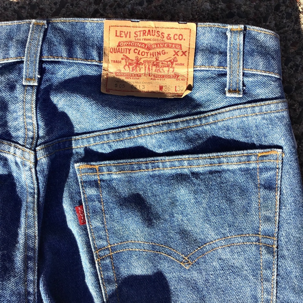 Vintage Levi Denim Jeans, style: 505-0213, size: 36x30